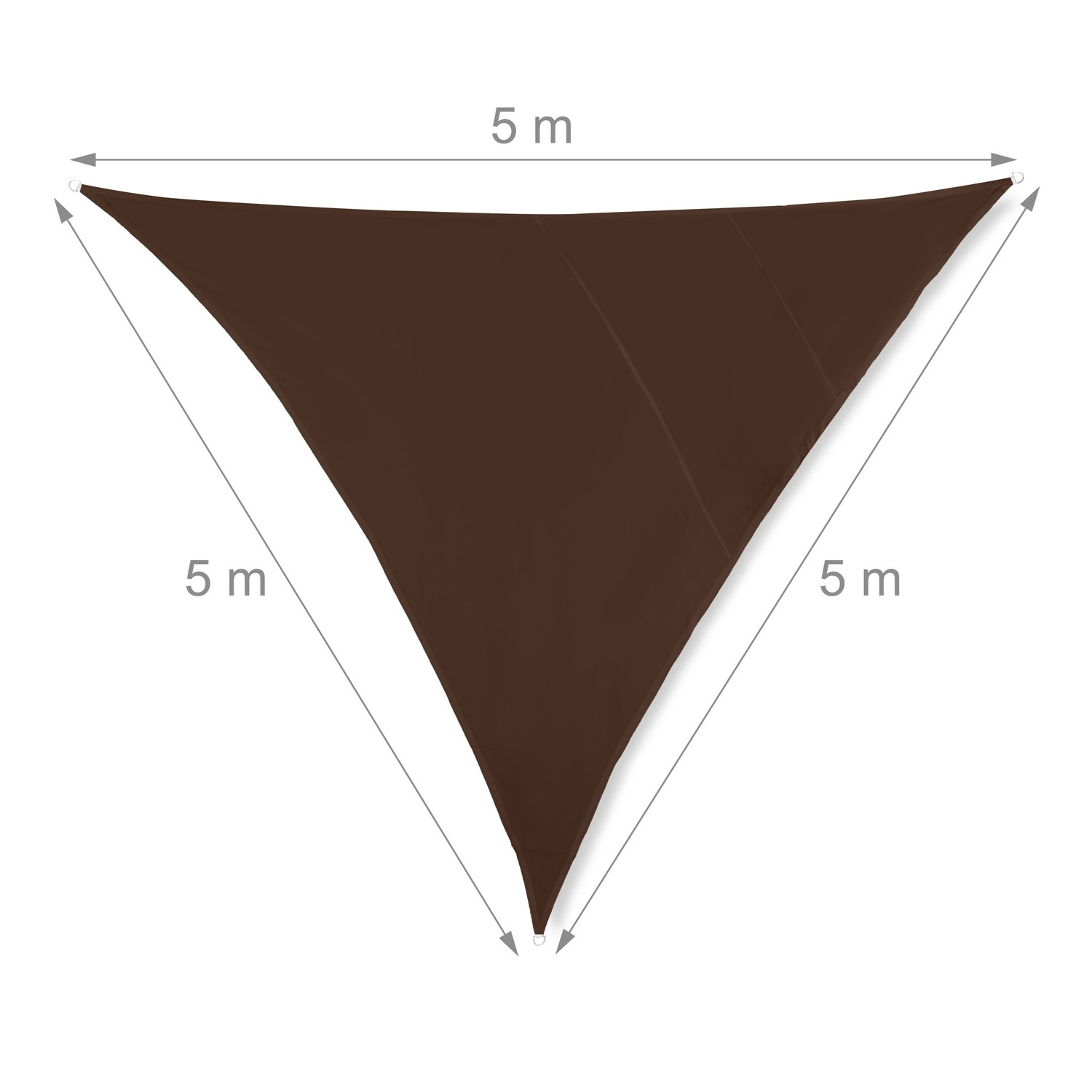 Vela solar triangular marrón