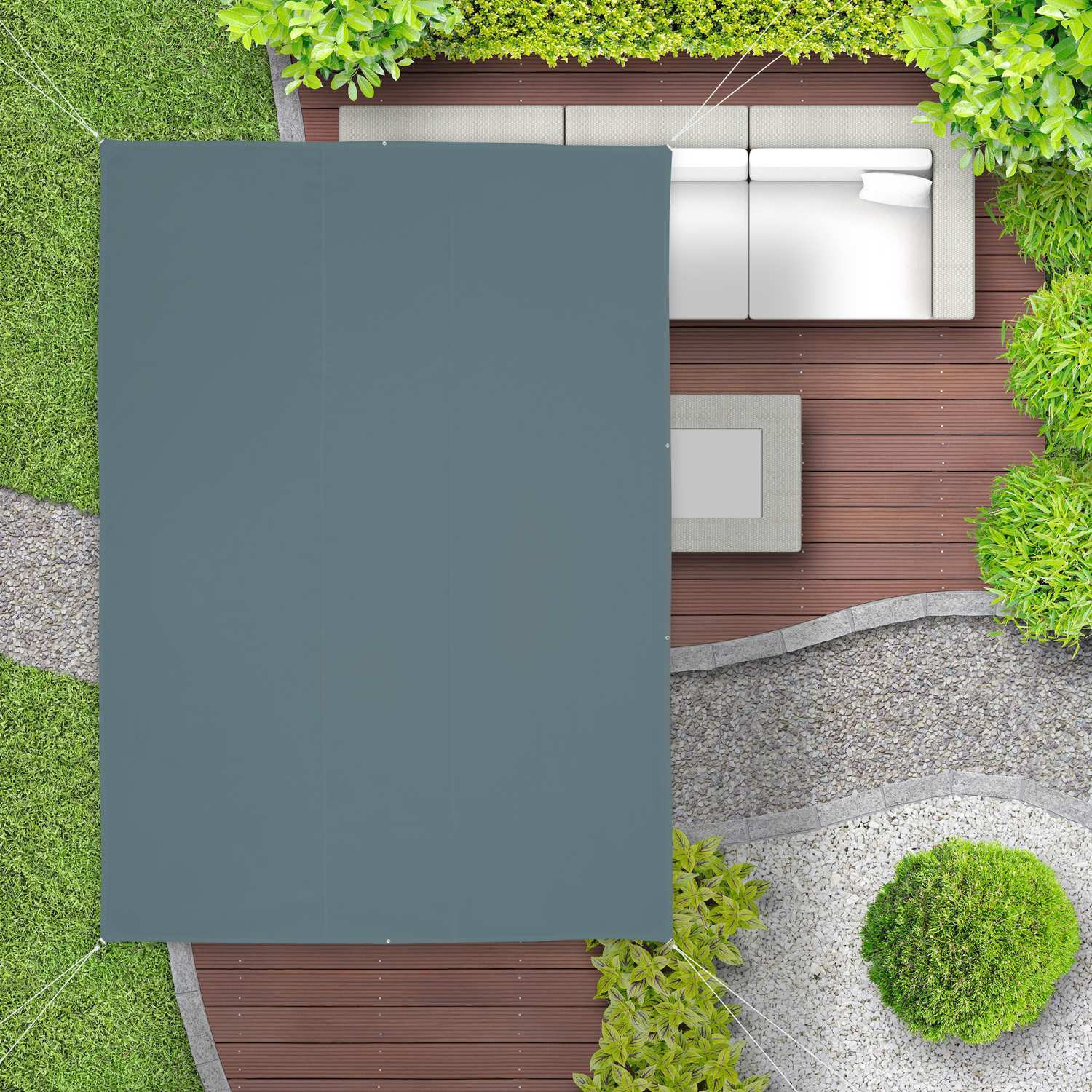 Vela de sol rectangular gris