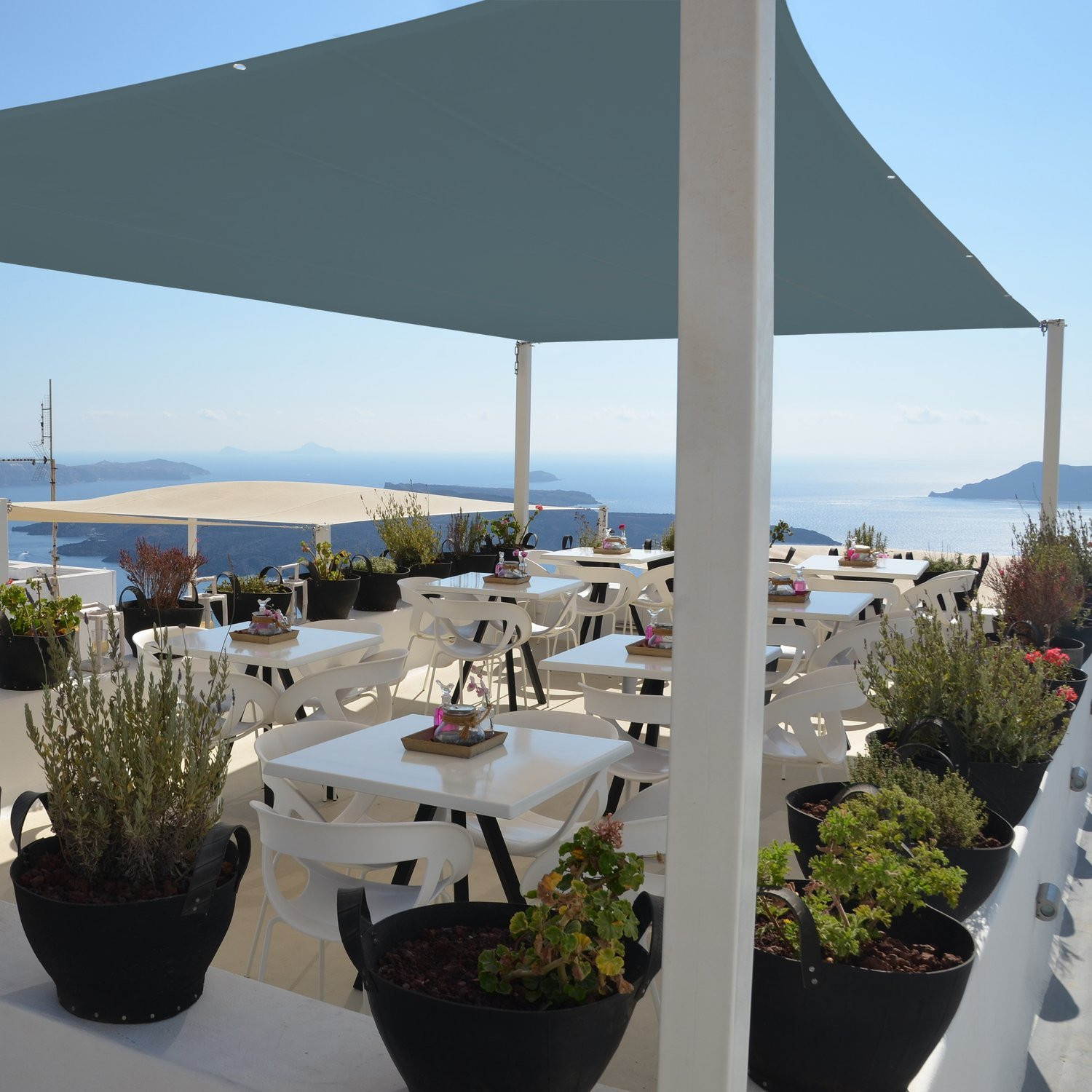 Vela solar retangular cinza