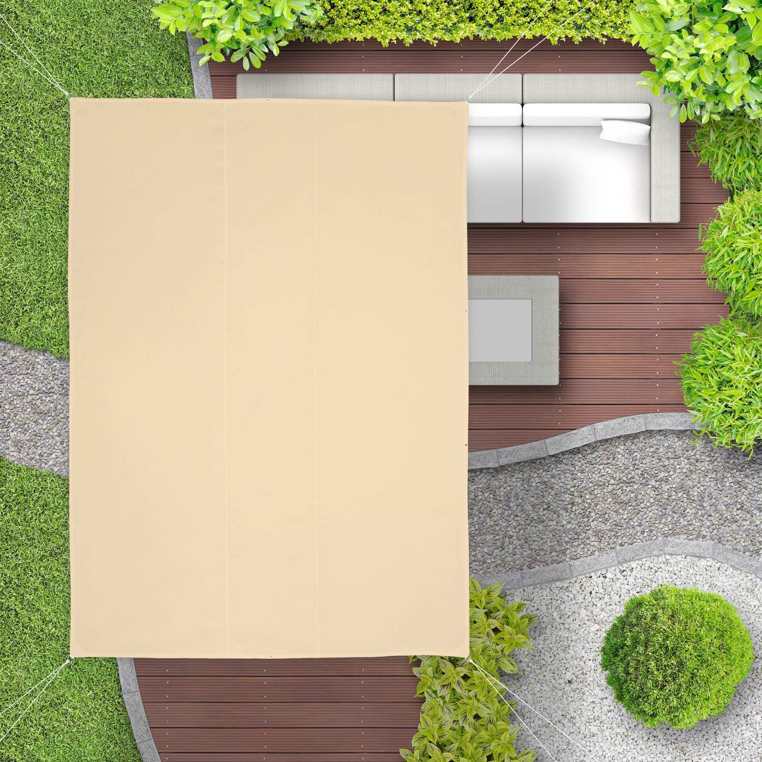 Vela de sol rectangular blanca