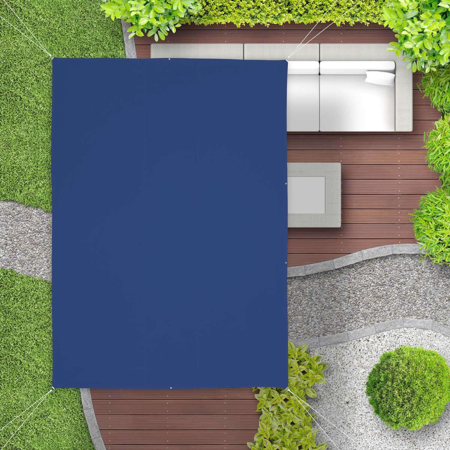Sun sail rectangular dark blue