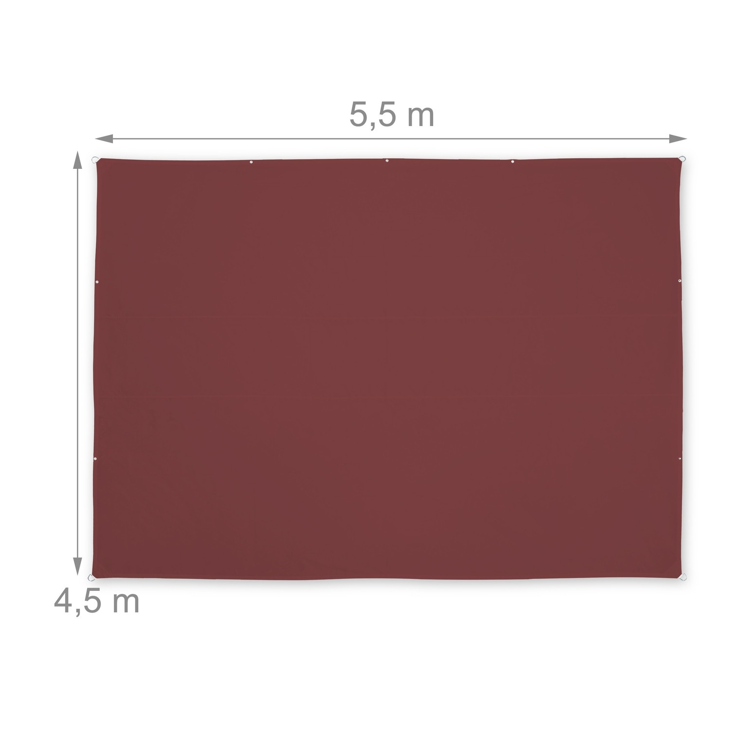 Vela de sol rectangular granate