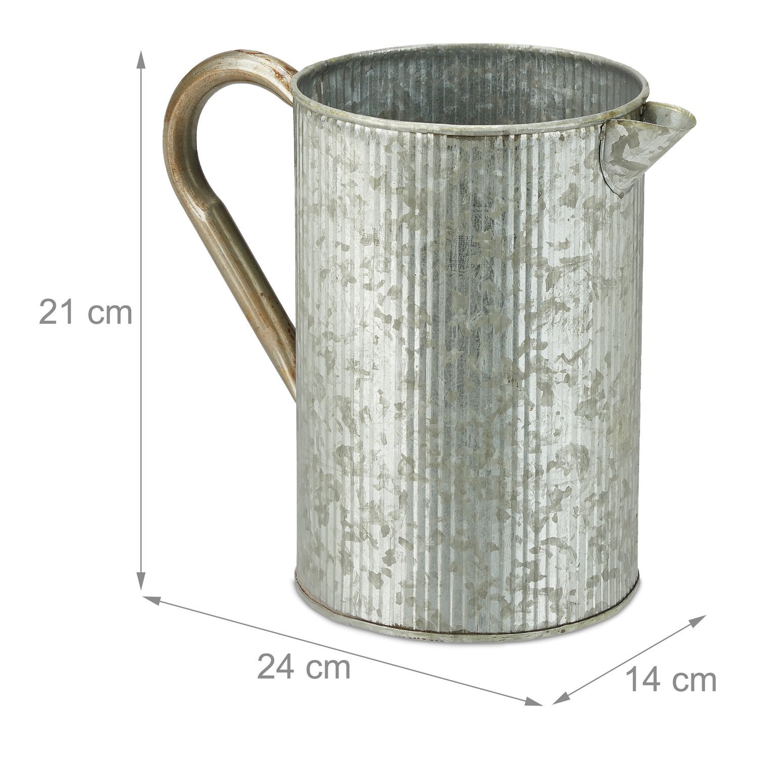 Vintage galvanized jug with handle
