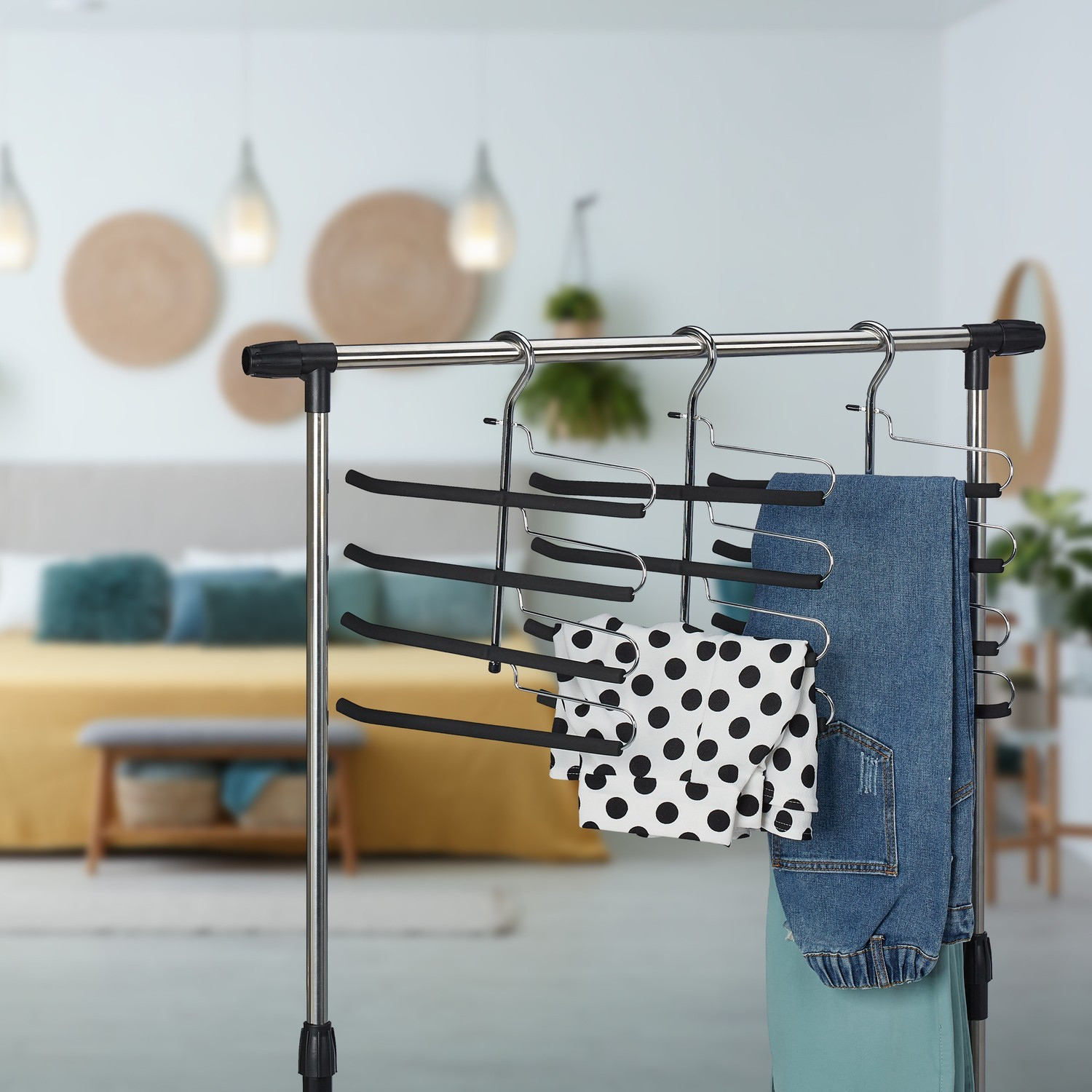 Set di 3 grucce multiple per pantaloni