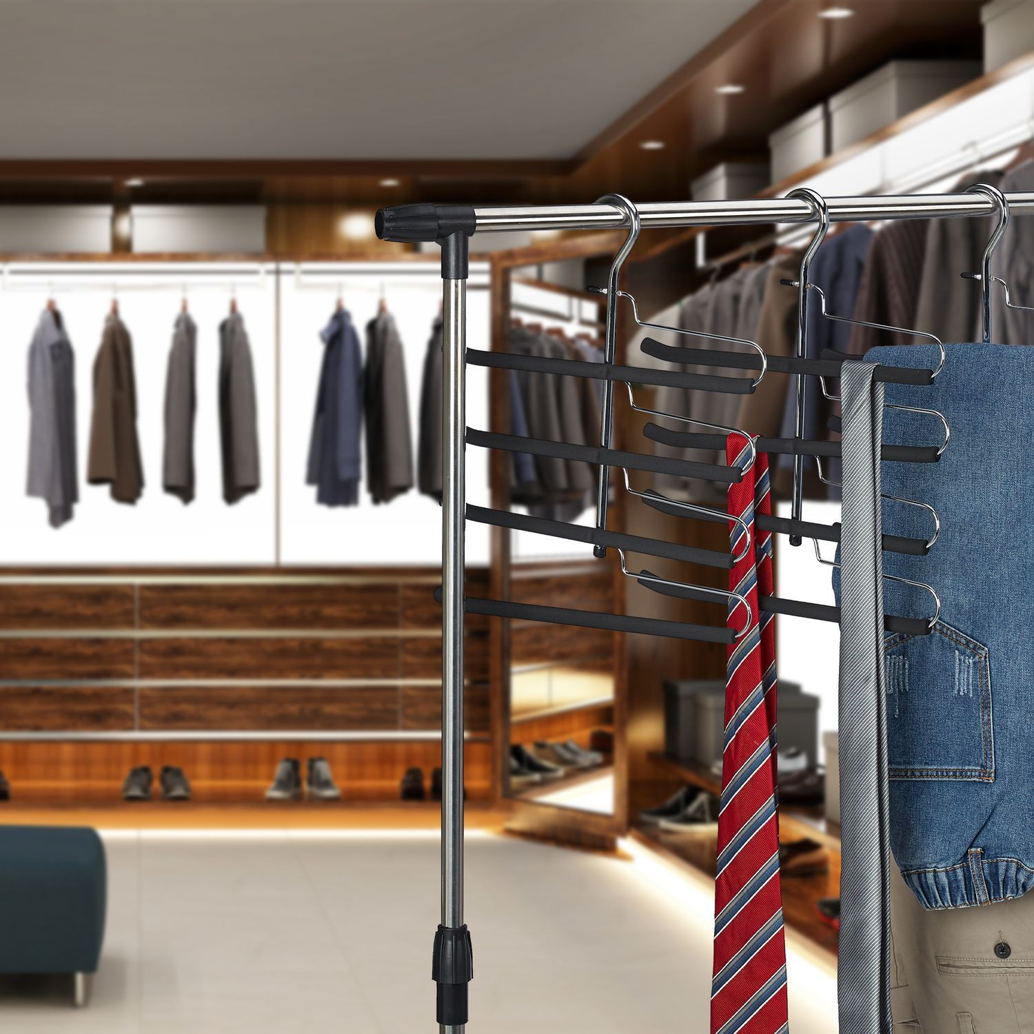 Set di 3 grucce multiple per pantaloni