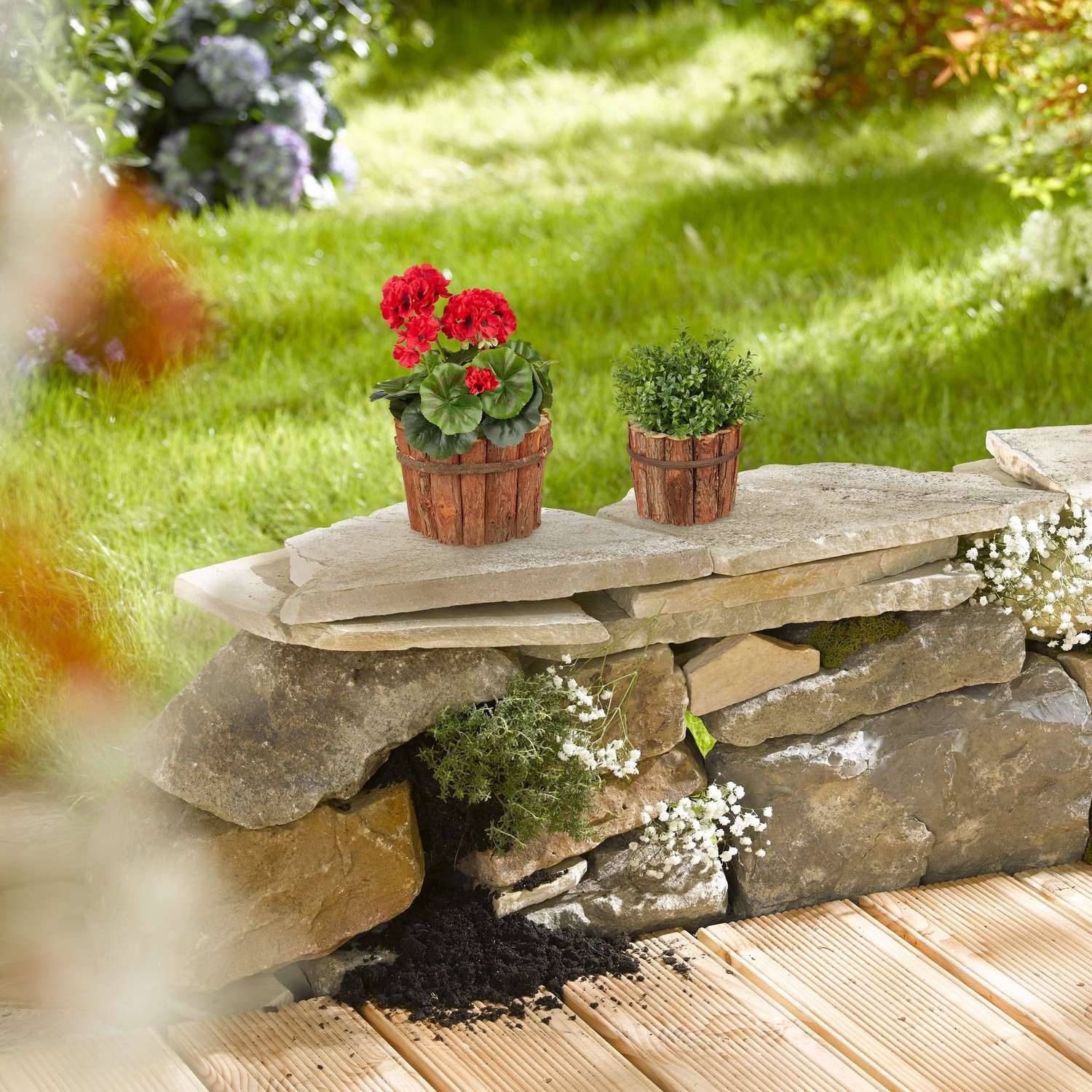 Conjunto de 2 potes de madeira