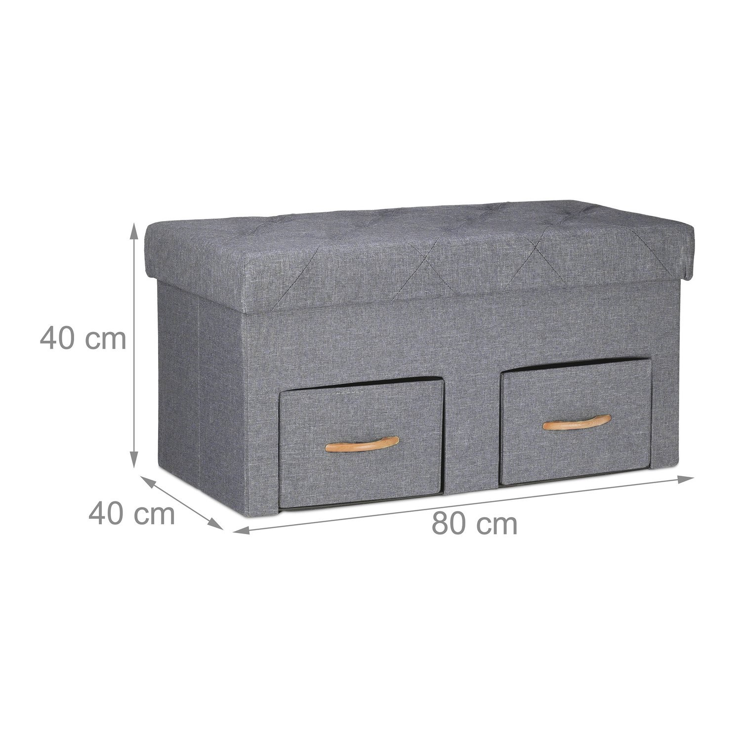 Banc gris avec 2 tiroirs