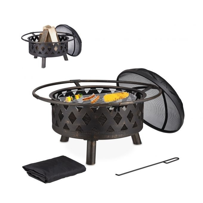 Cesto porta-fuoco con accessori