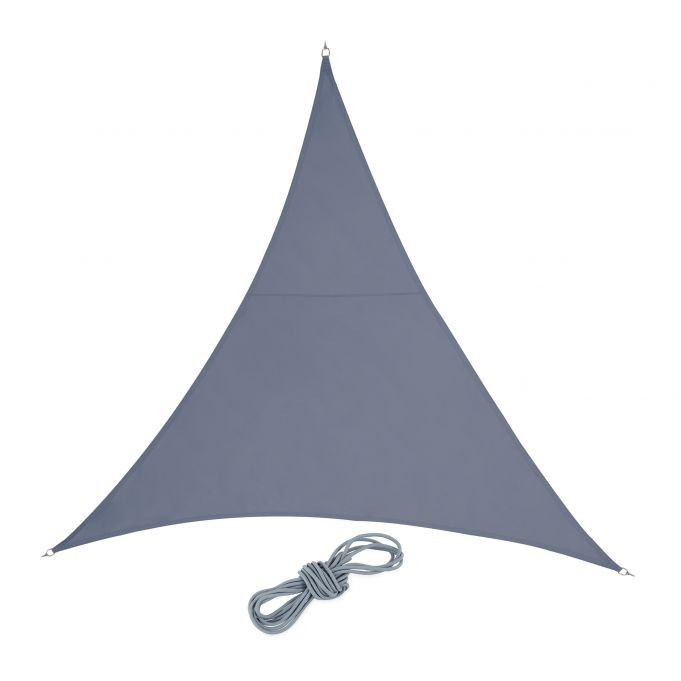 Vela solar triangular de poliéster cinza escuro