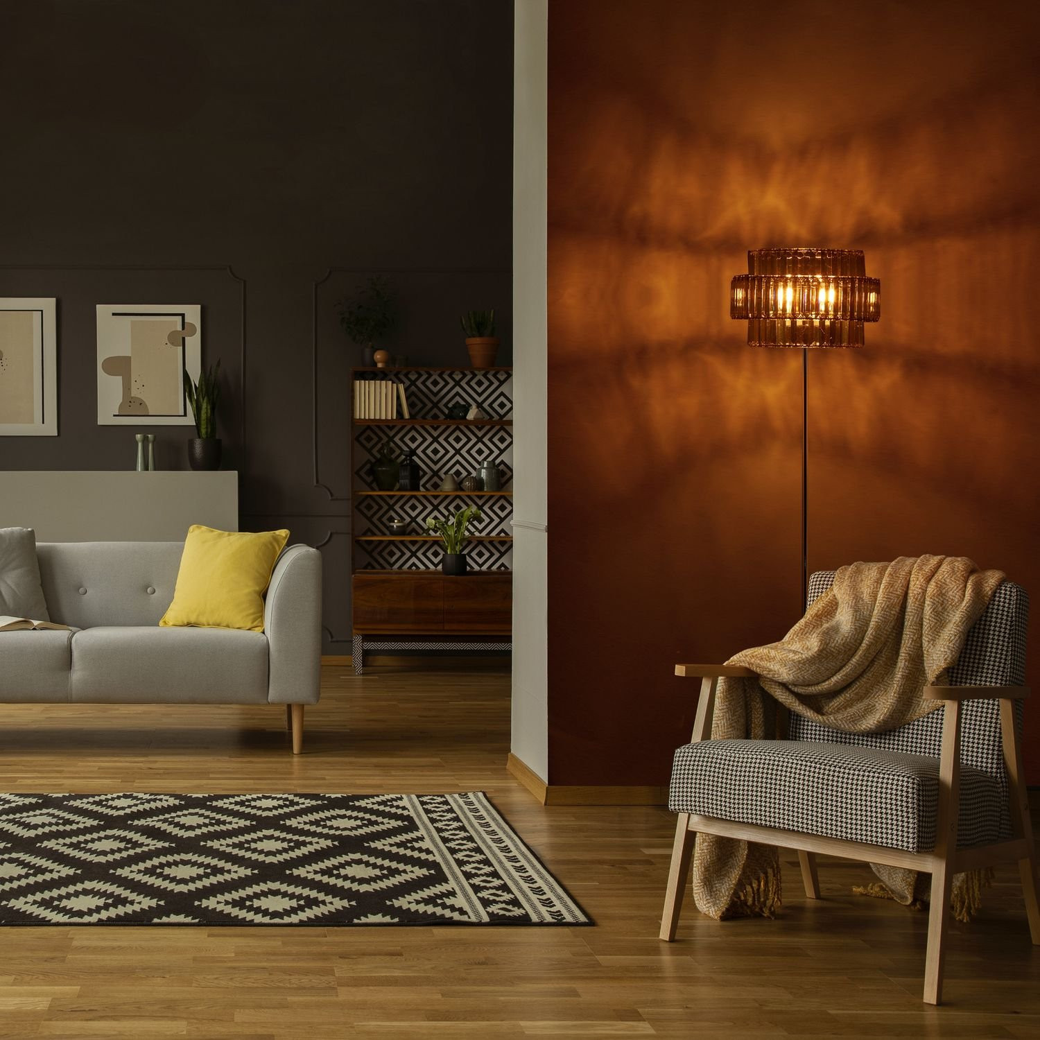 Staande lamp kristalgrijs