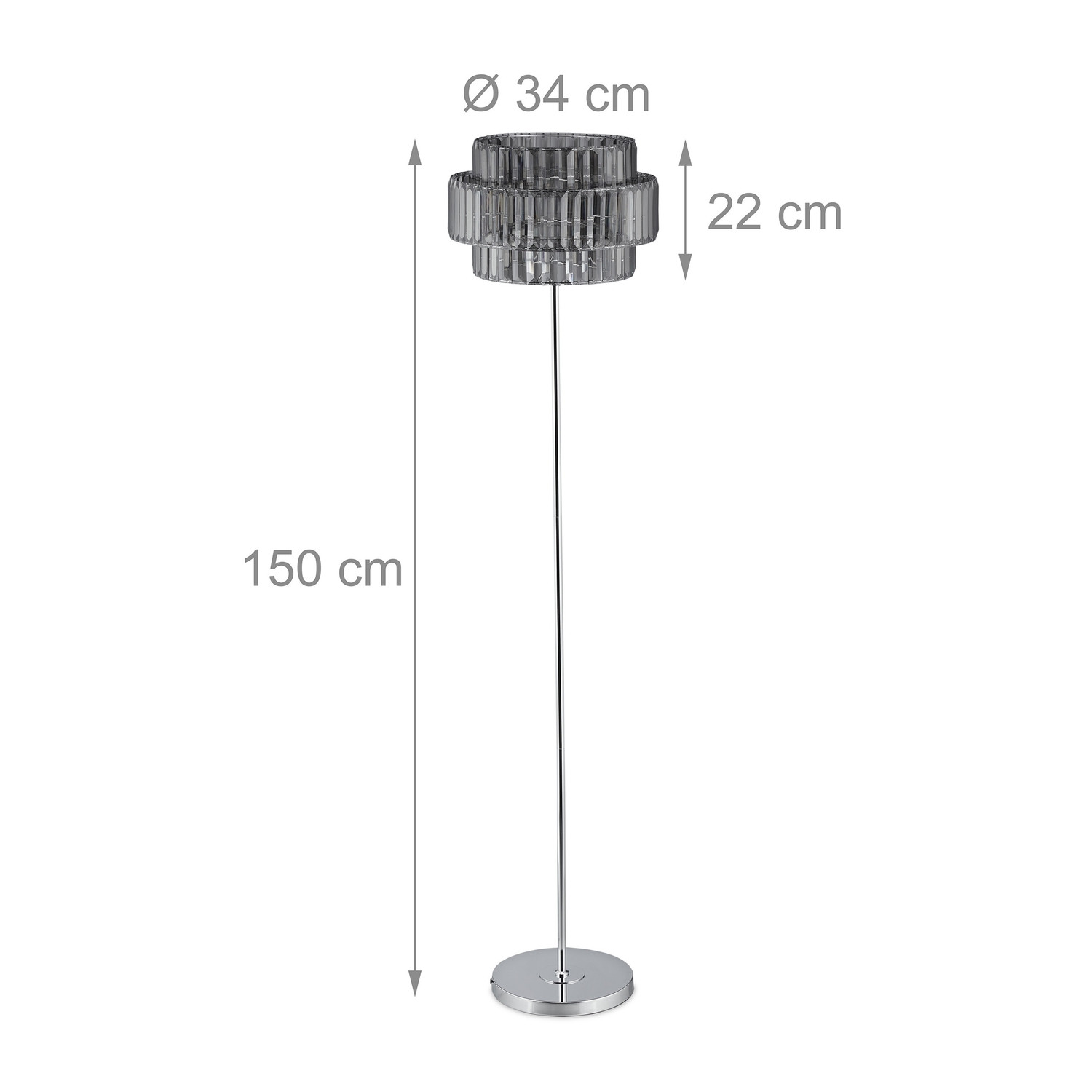 Staande lamp kristalgrijs