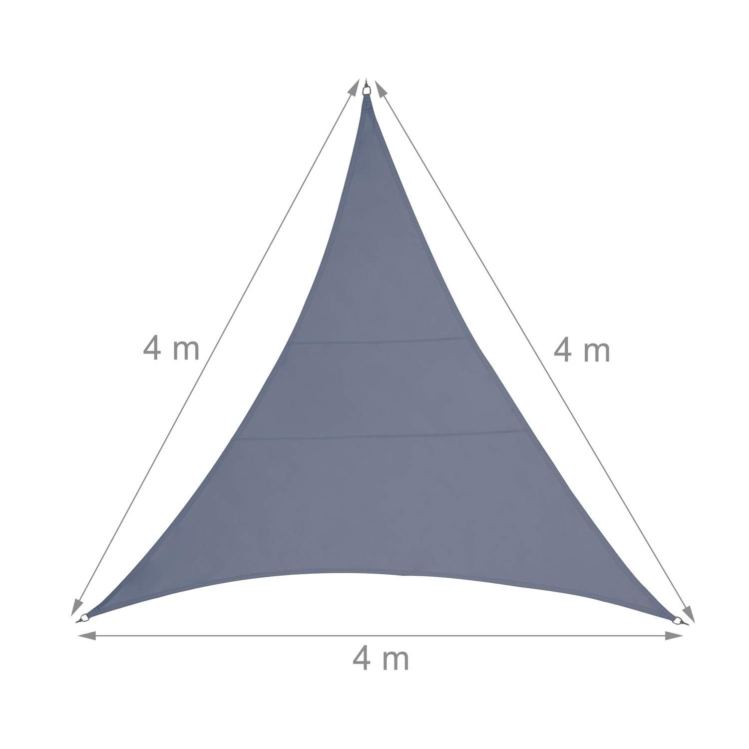 Vela solar triangular de poliéster cinza escuro