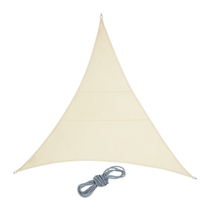 Vela solar de poliéster triangular beige
