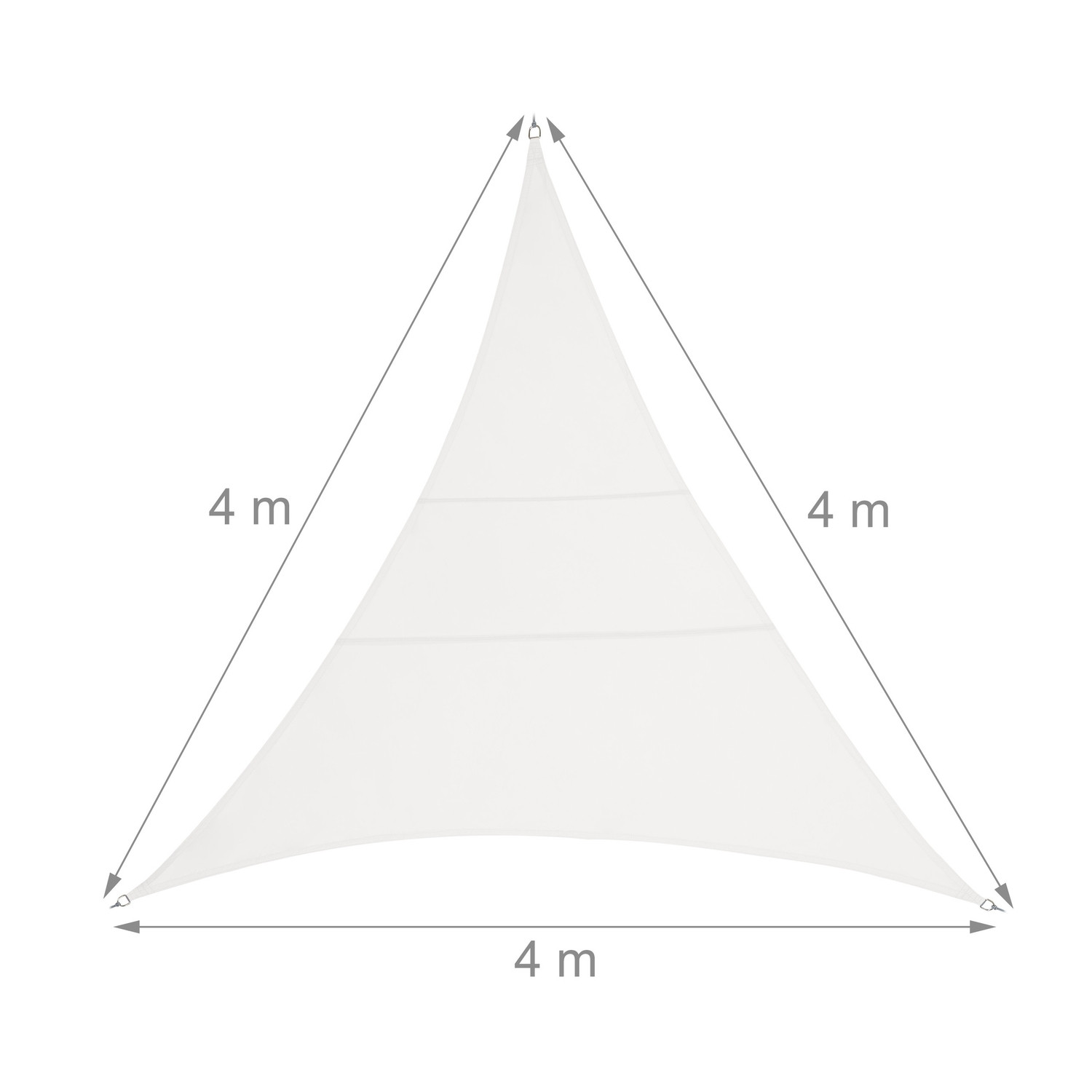 Vela solar triangular de poliéster cor creme