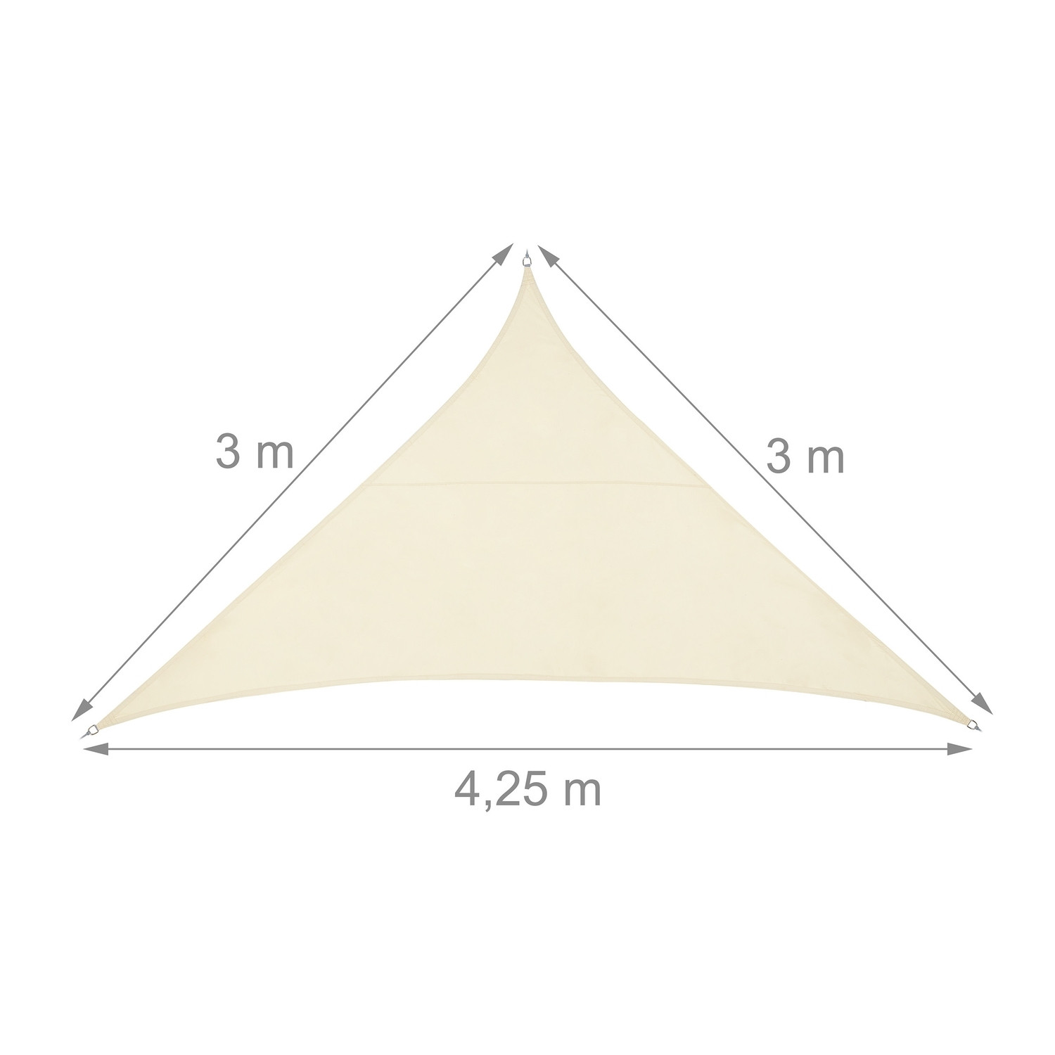Vela solar de poliéster triangular beige