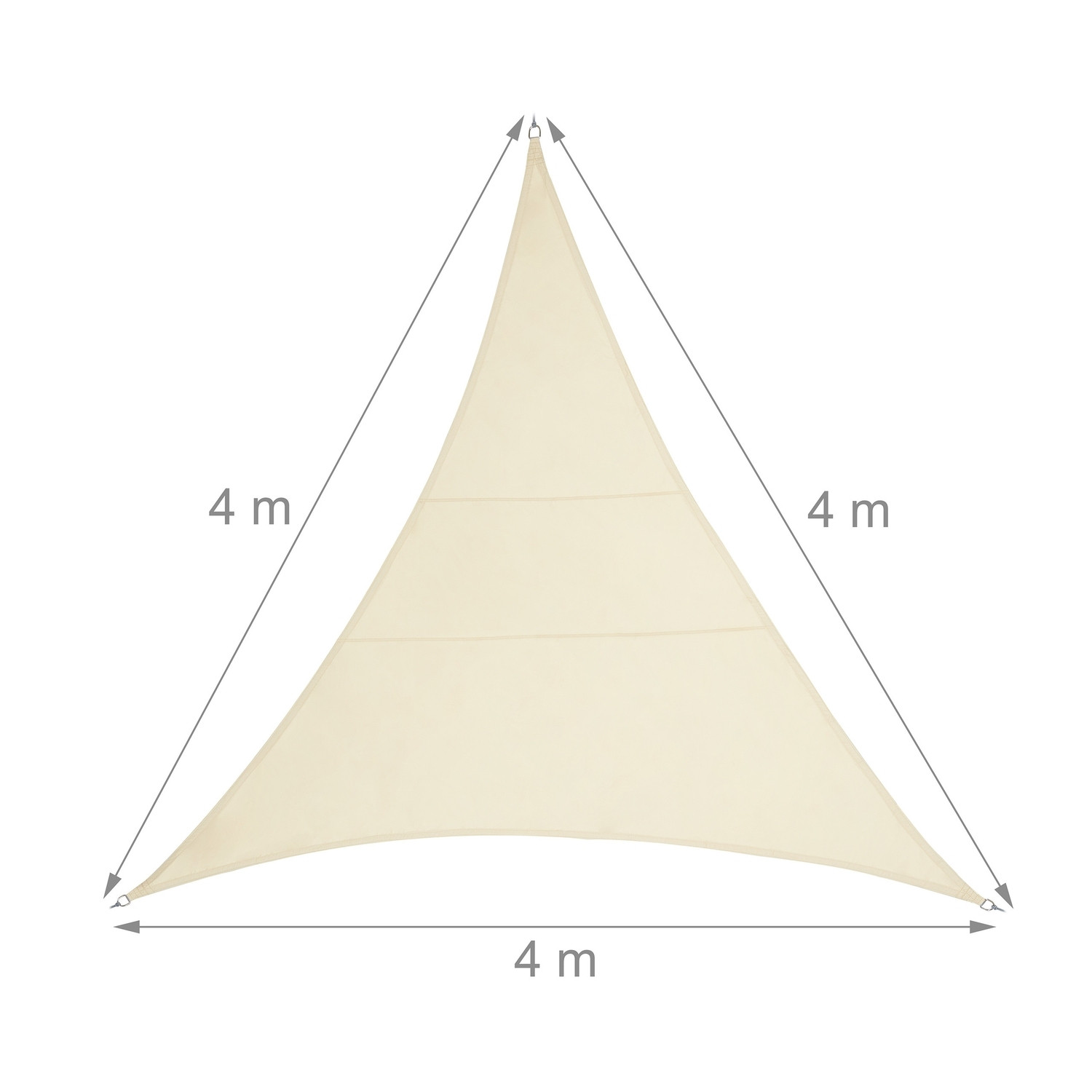 Vela solar triangular de poliéster bege