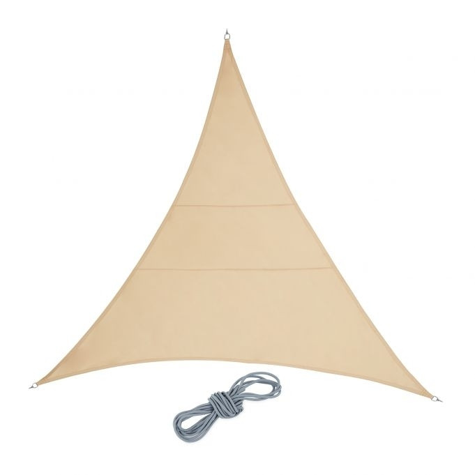 Vela solar de poliéster triangular color arena