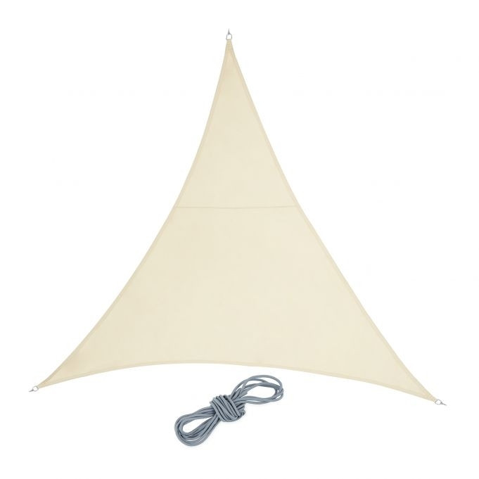 Vela solar triangular de poliéster bege