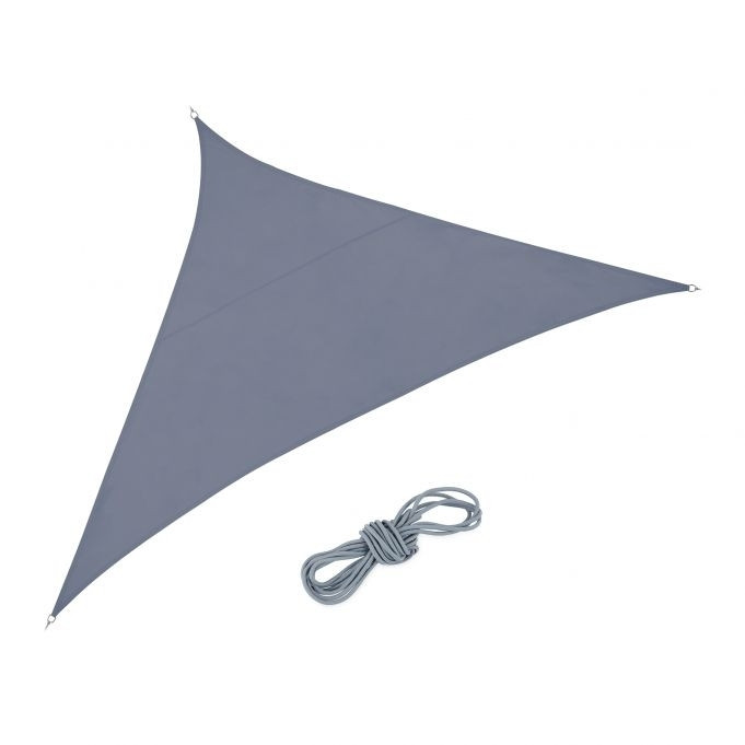 Vela solar de poliéster triangular gris oscuro