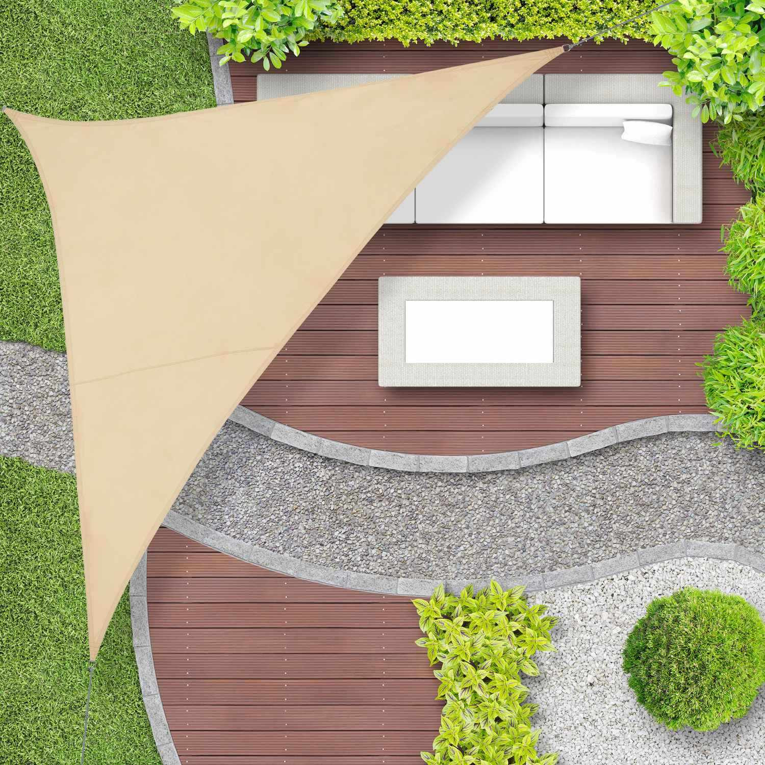 Sun sail polyester triangular sand