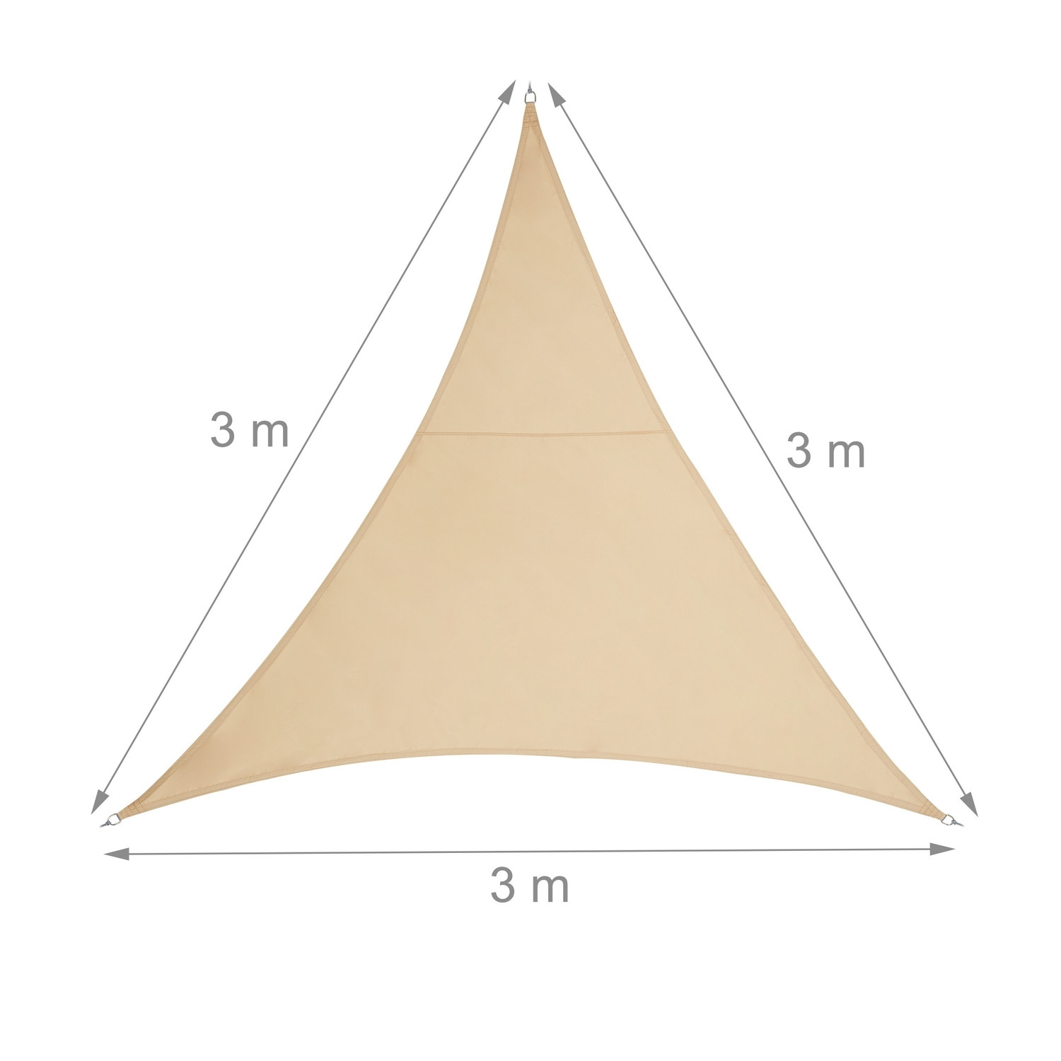 Vela solar triangular de poliéster areia