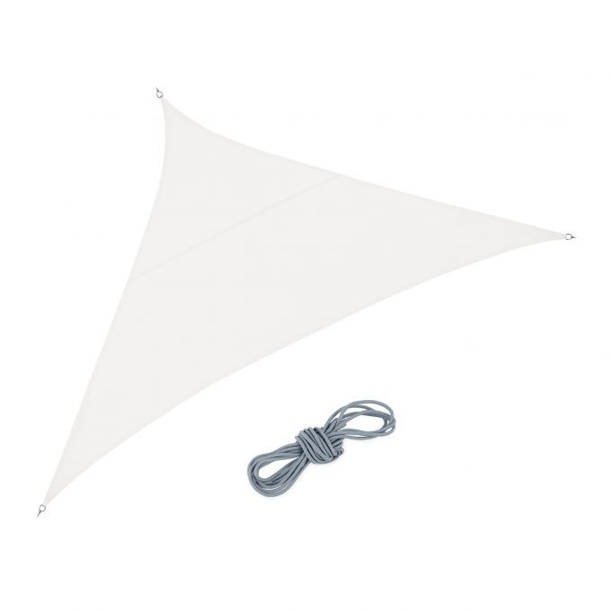 Vela solar triangular de poliéster cor creme