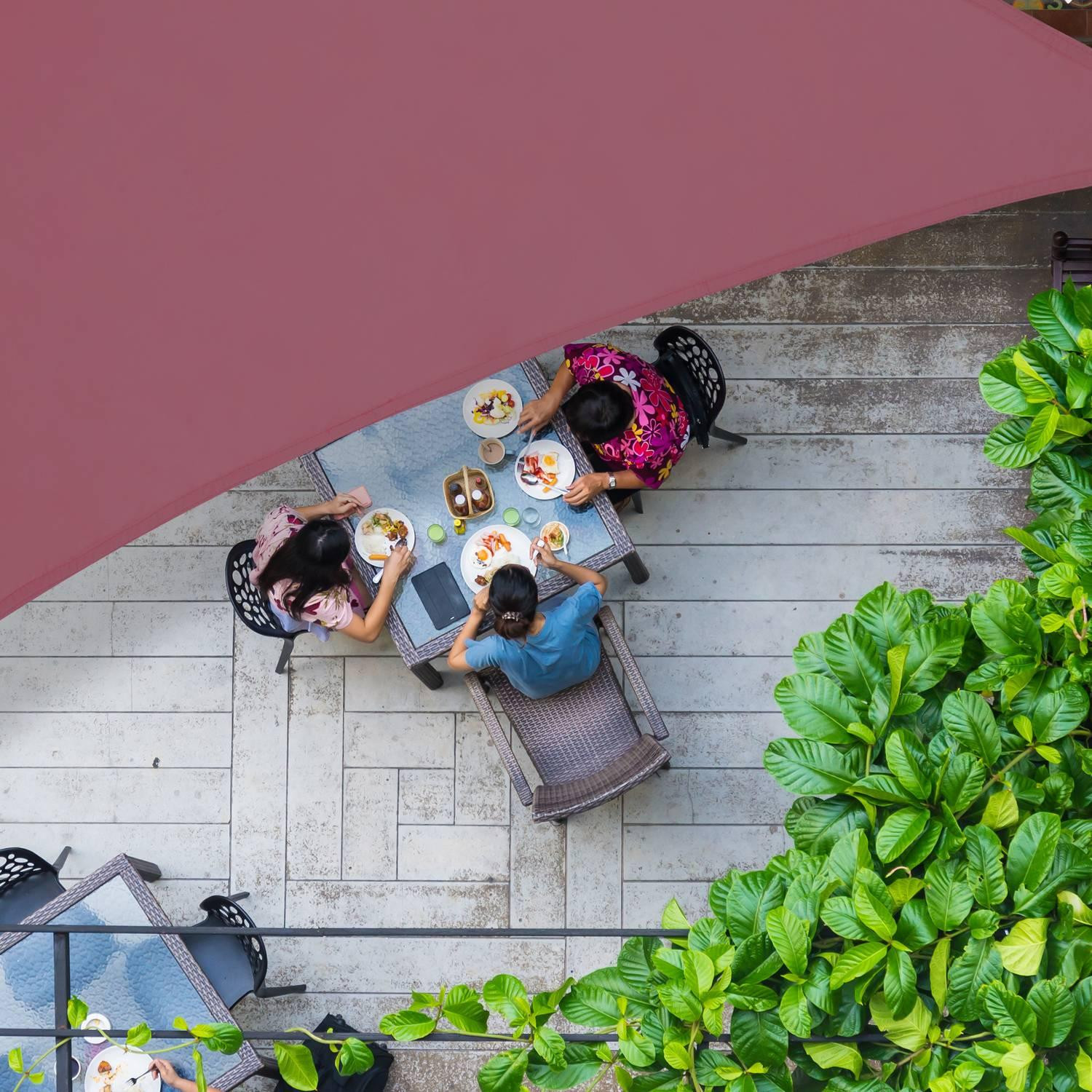 Toldo de poliéster triangular burdeos