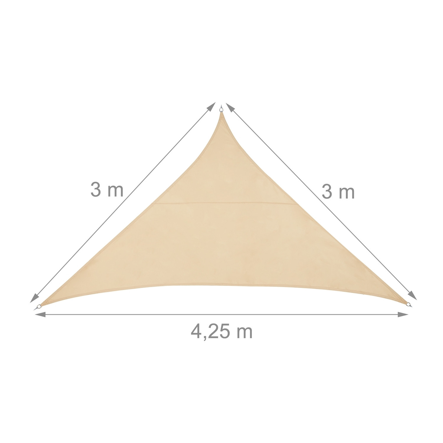 Vela solar triangular de poliéster areia