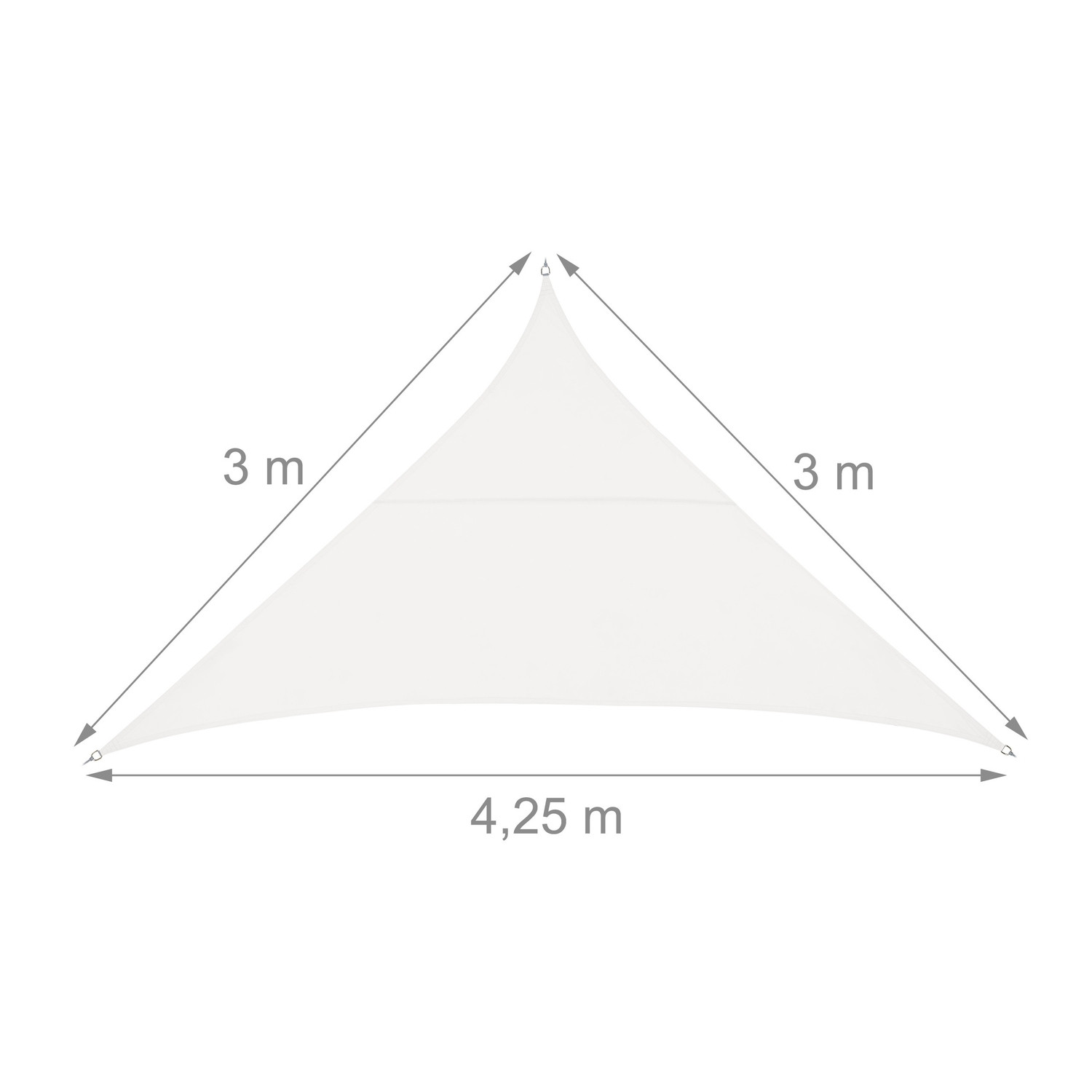 Vela solar triangular de poliéster cor creme