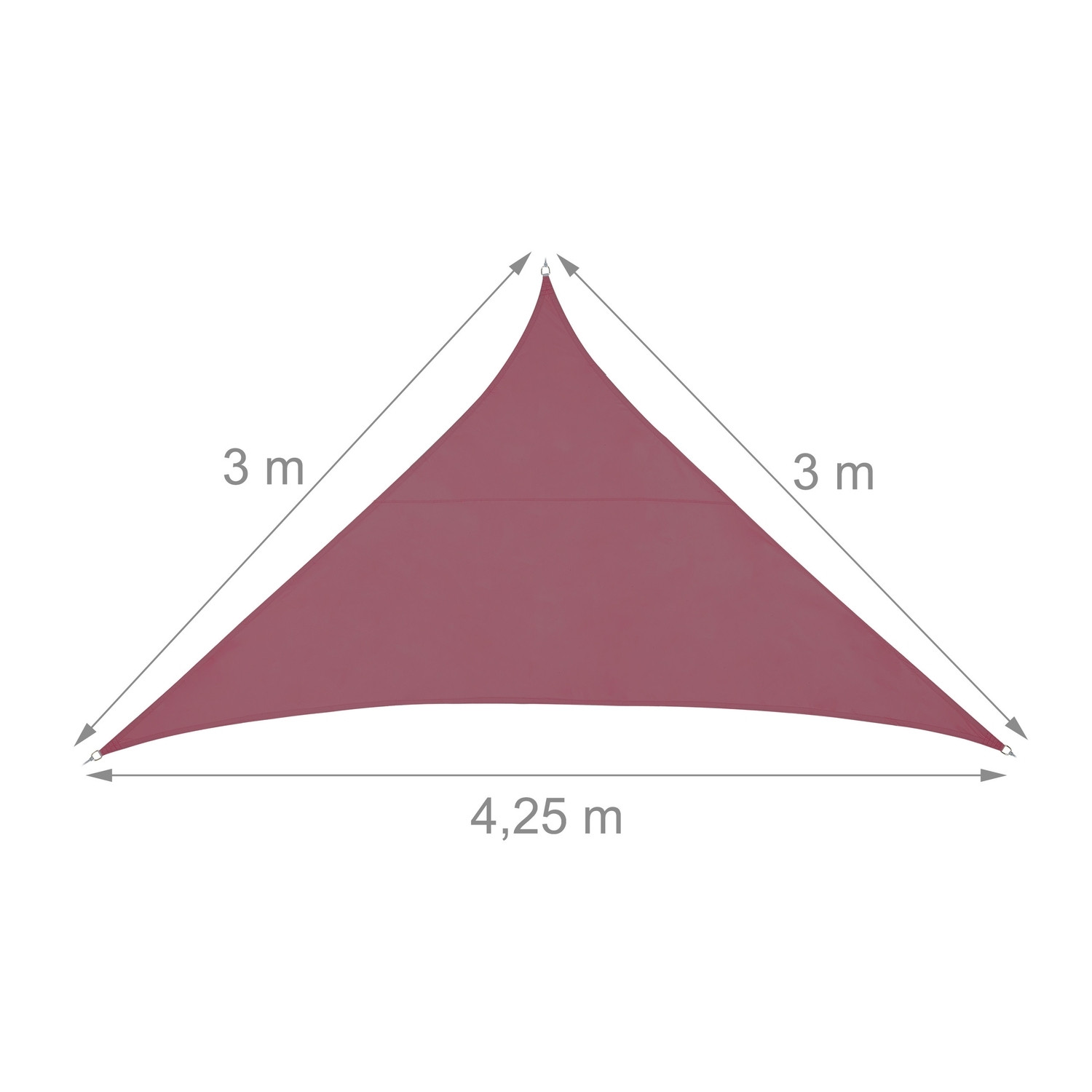 Toldo de poliéster triangular burdeos