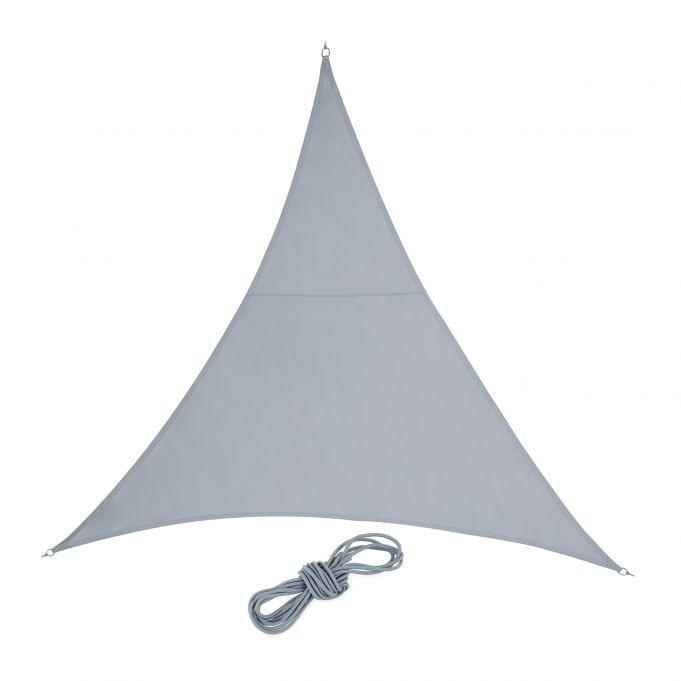 Vela solar triangular de poliéster cinza claro