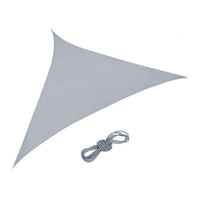 Vela solar triangular de poliéster cinza claro