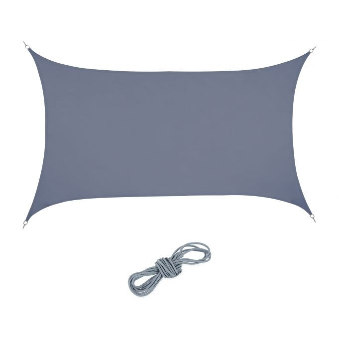 Vela de sol rectangular gris oscuro