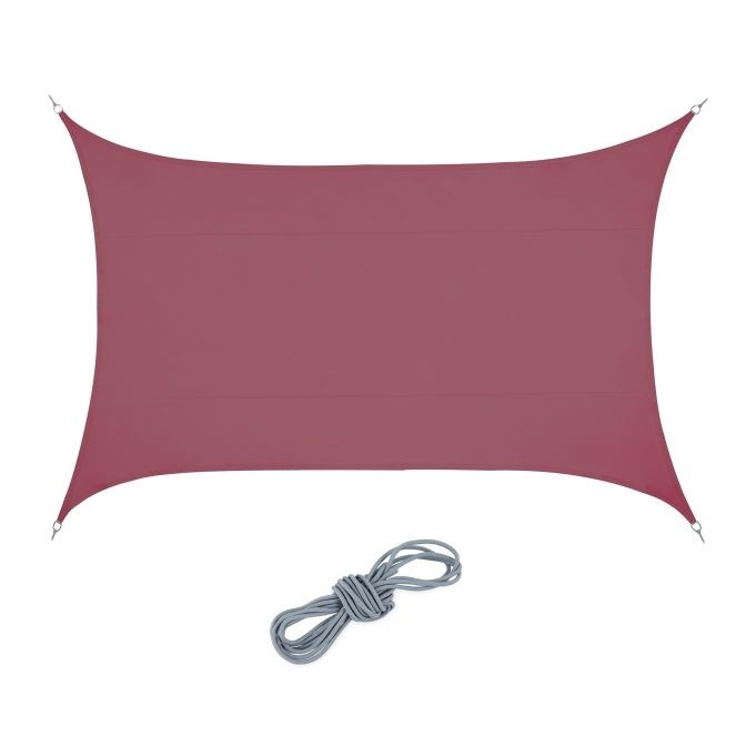 Vela de sol rectangular burdeos