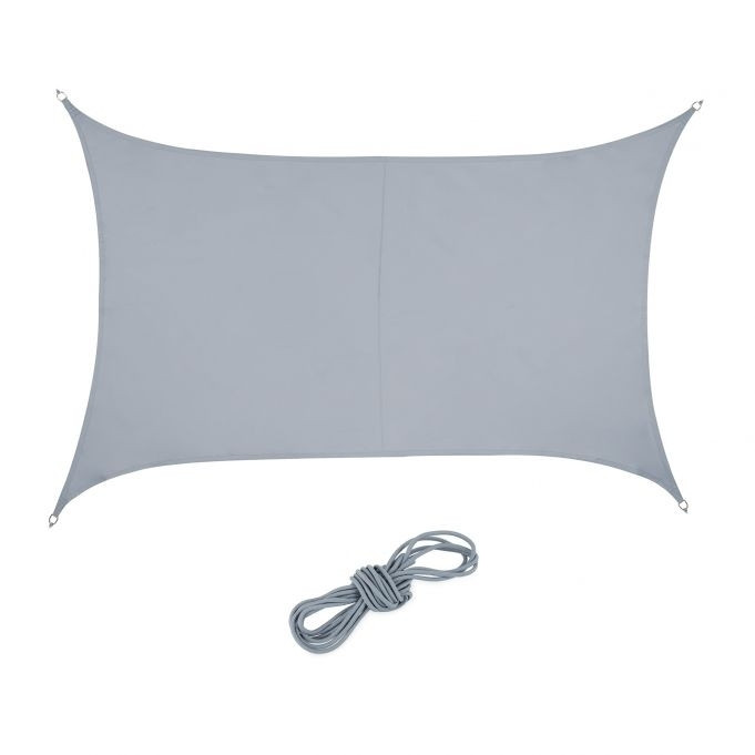Sun sail rectangular light grey