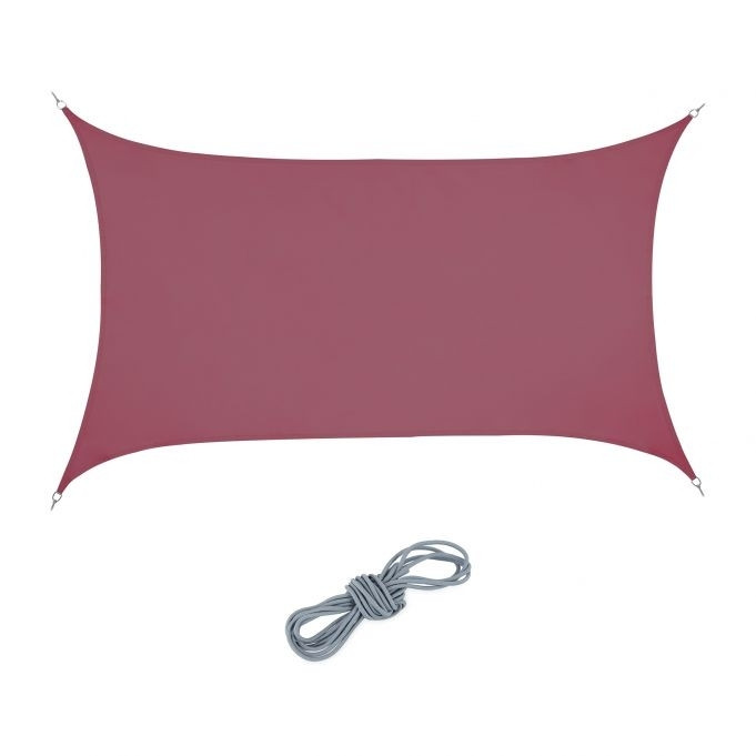 Vela de sol rectangular burdeos