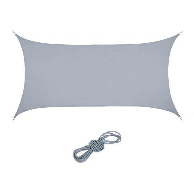 Sun sail rectangular light grey