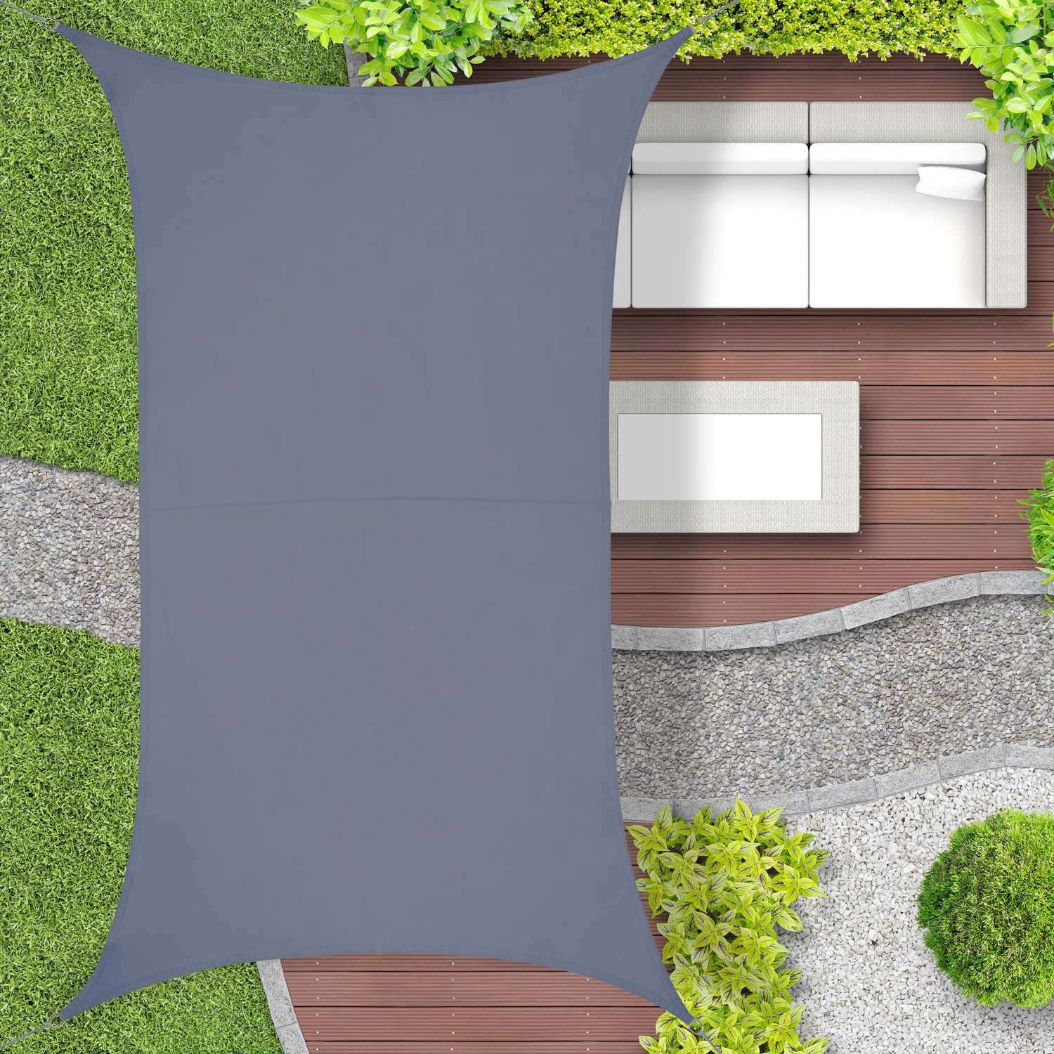 Vela de sol rectangular gris oscuro