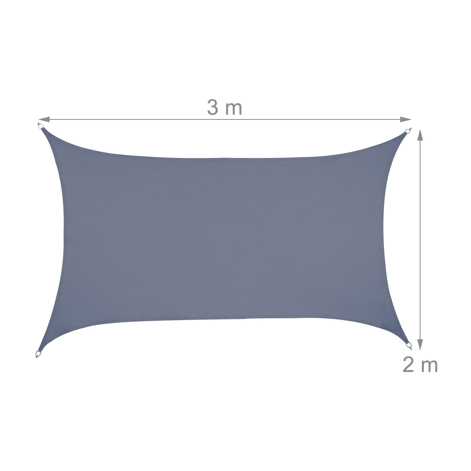 Vela de sol rectangular gris oscuro