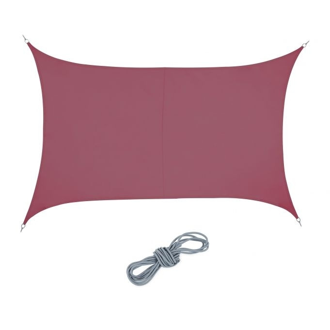 Vela de sol rectangular burdeos