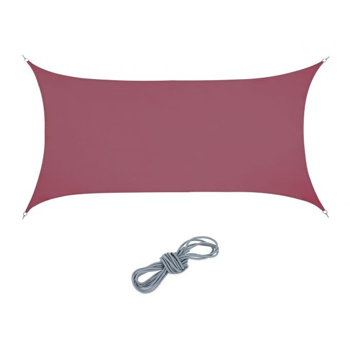 Vela de sol rectangular burdeos