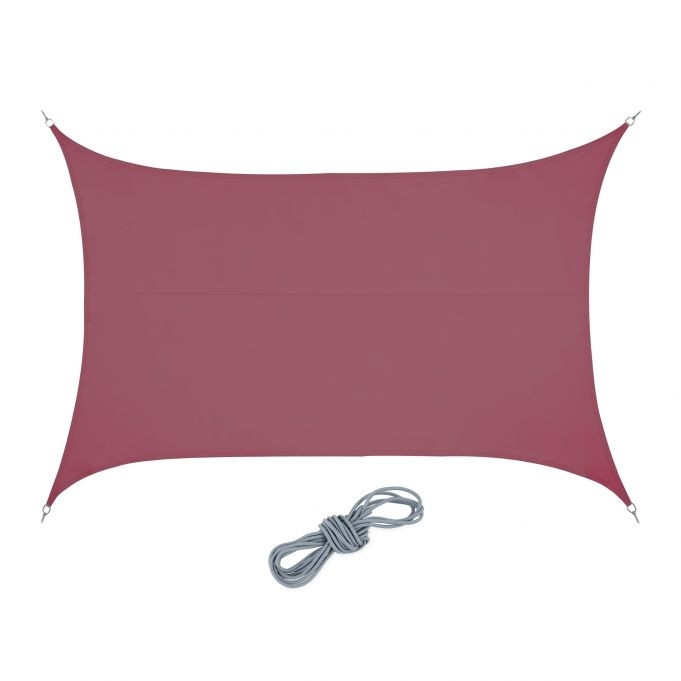 Vela de sol rectangular burdeos