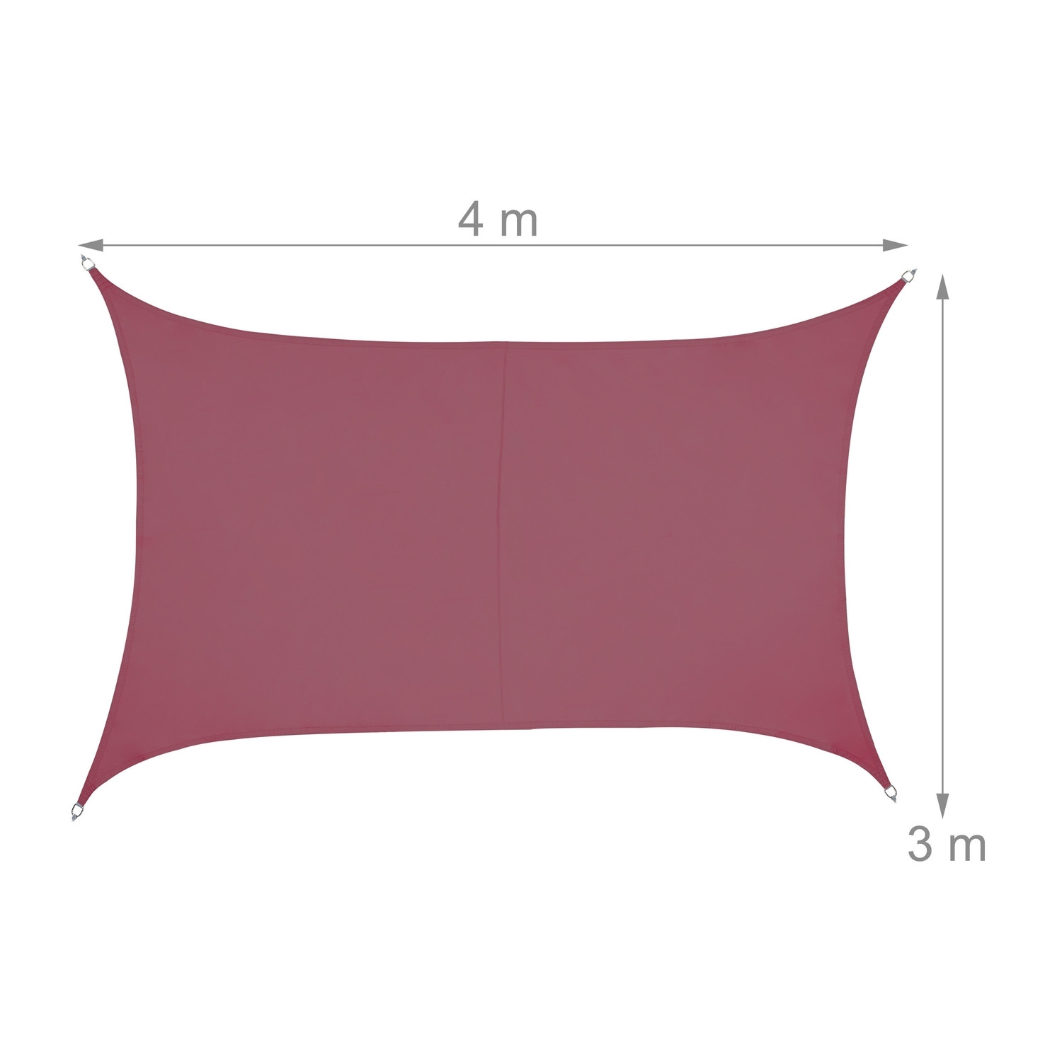Vela de sol rectangular burdeos