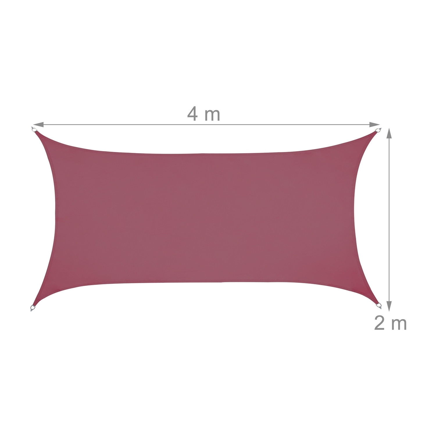 Sun sail rectangular burgundy