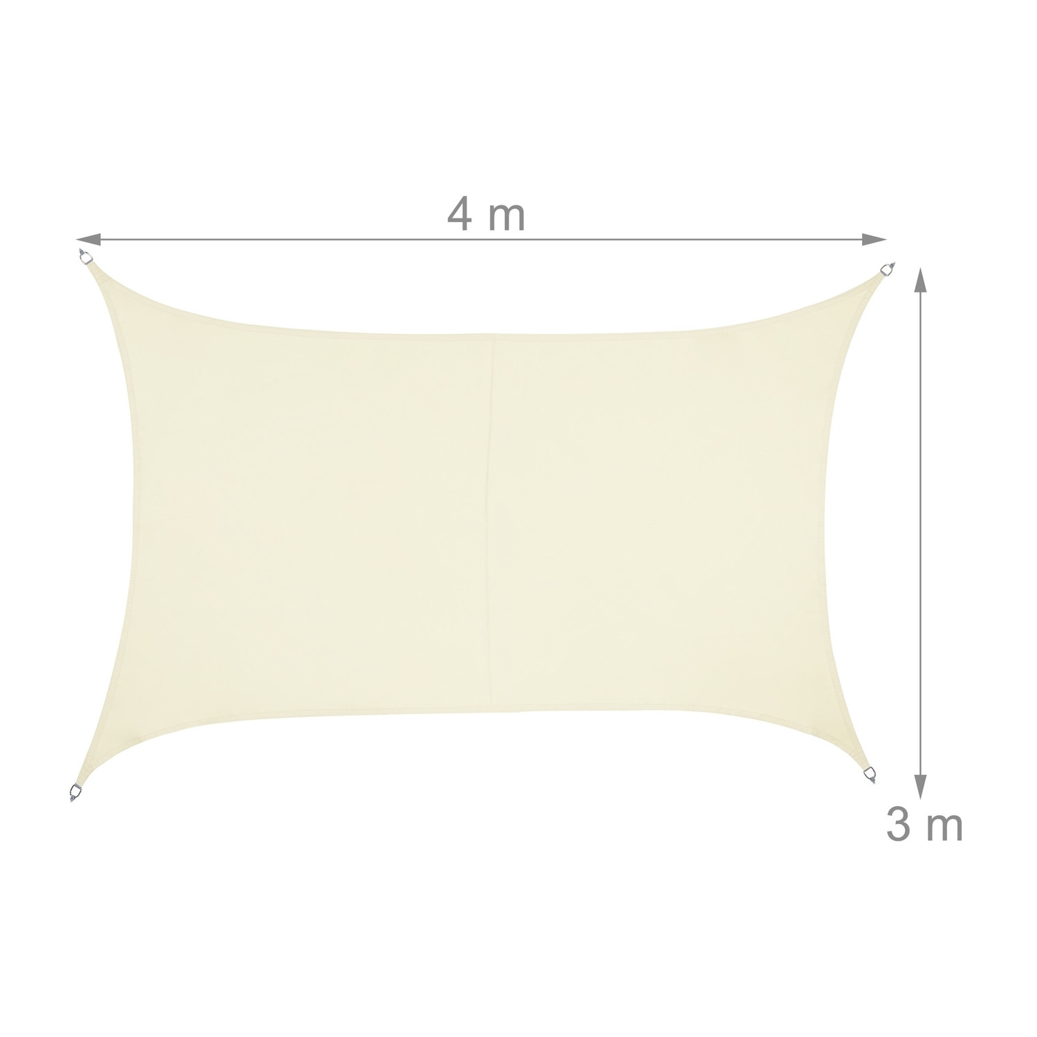 Vela solar retangular cor creme