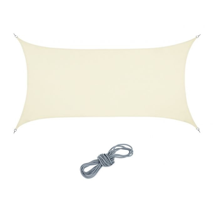 Sun sail rectangular cream colored