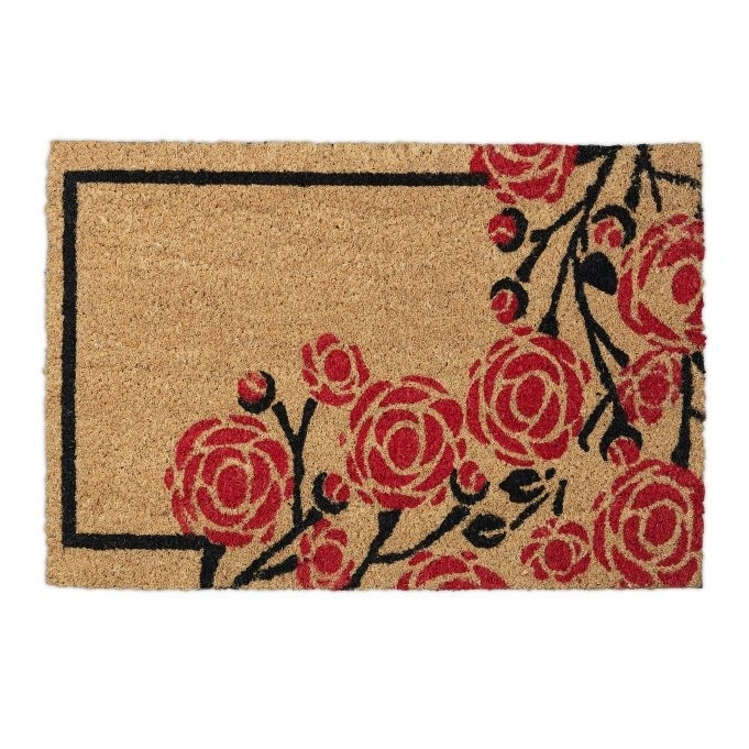 Capacho fibra de coco com rosas
