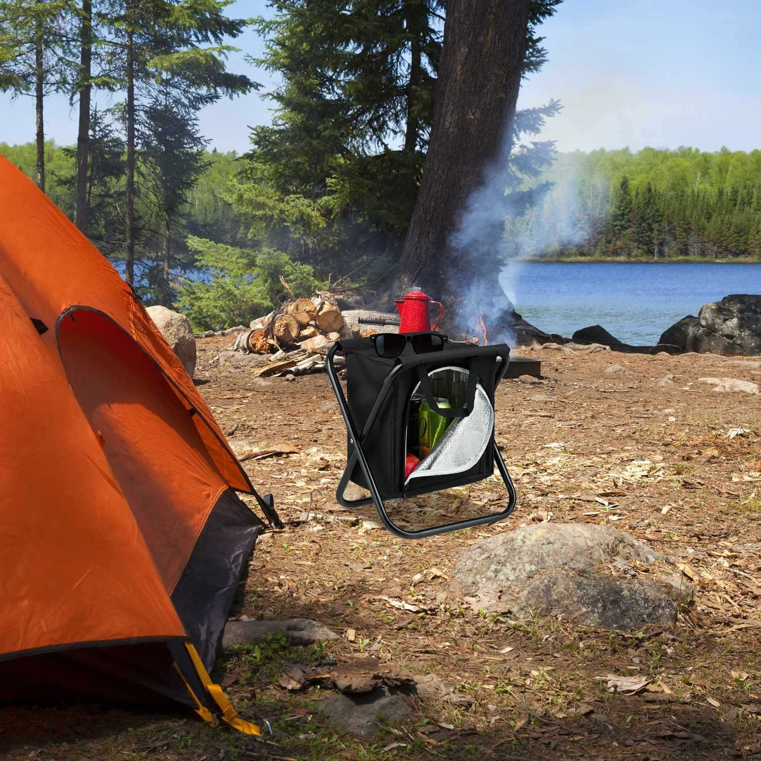 Campinghocker mit Kühltasche