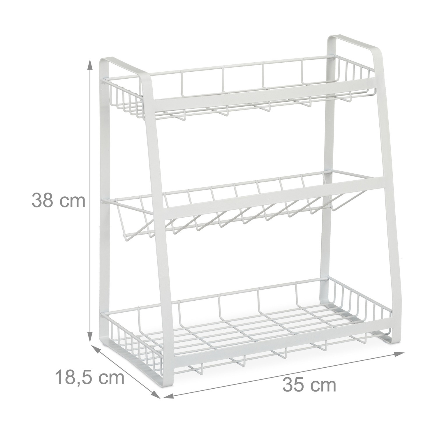 Porta-tempero branco com 3 níveis