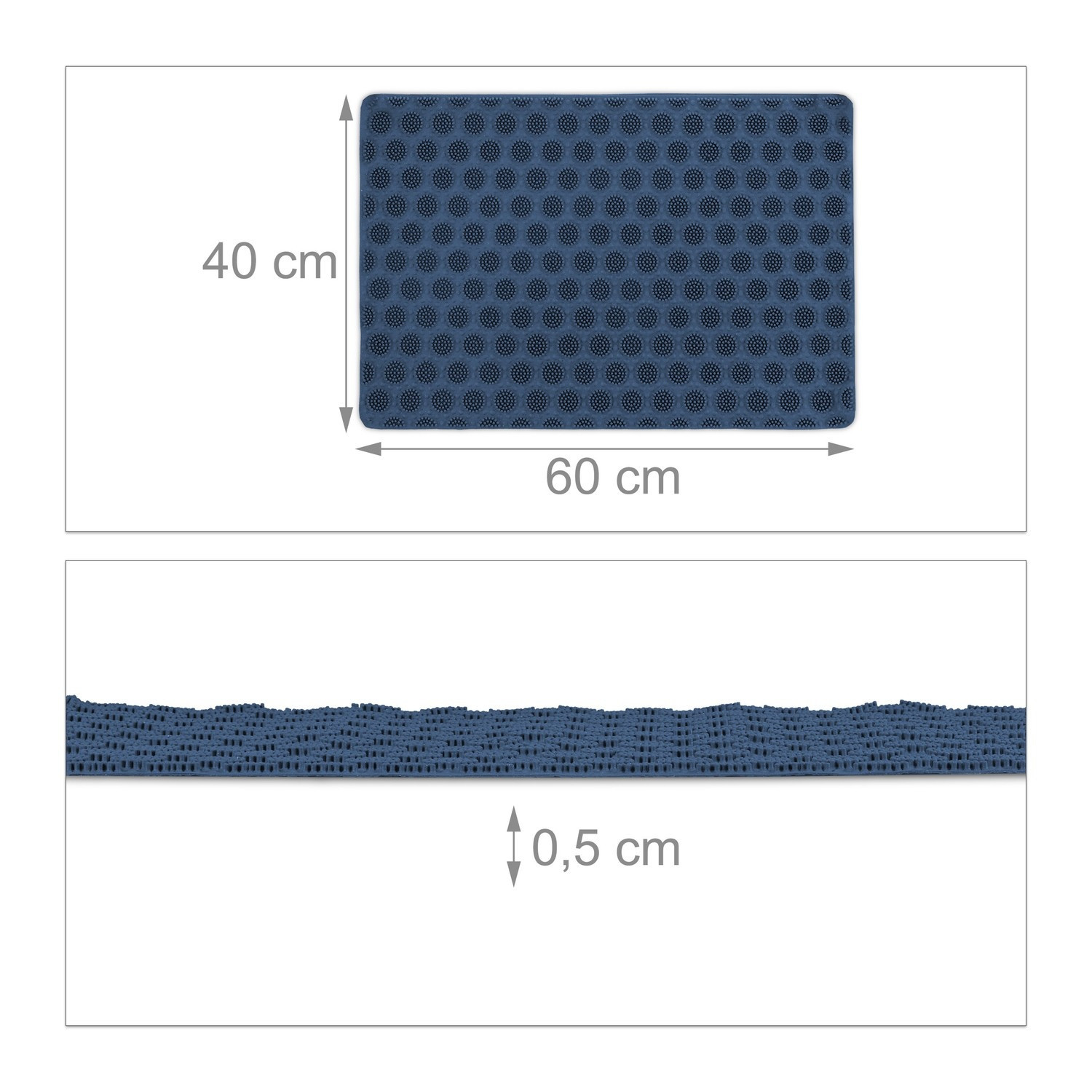 Deurmat rubber blauw